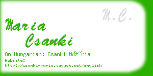 maria csanki business card